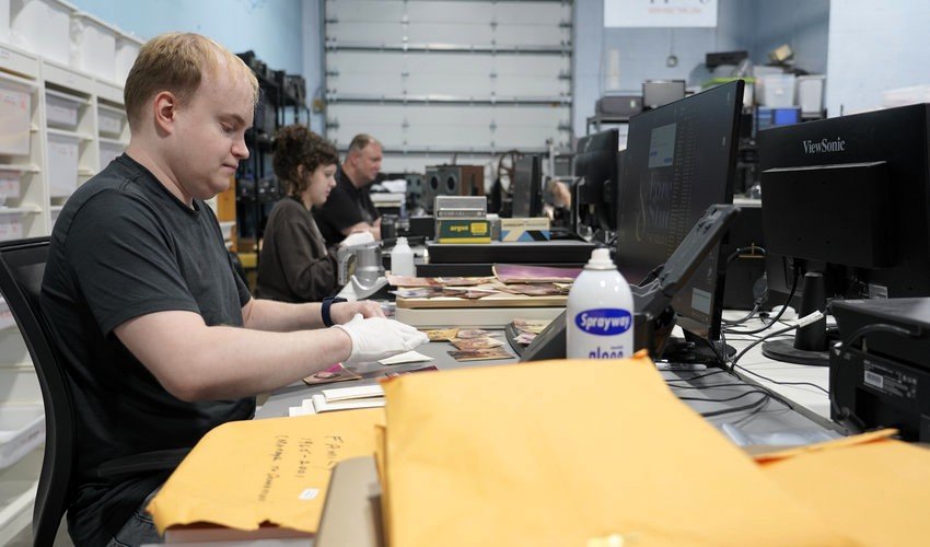 Professional photo scanning production floor at Forever Studios