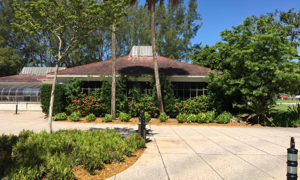 The flamingo pavilion and grounds at Hialeah Park Race Track