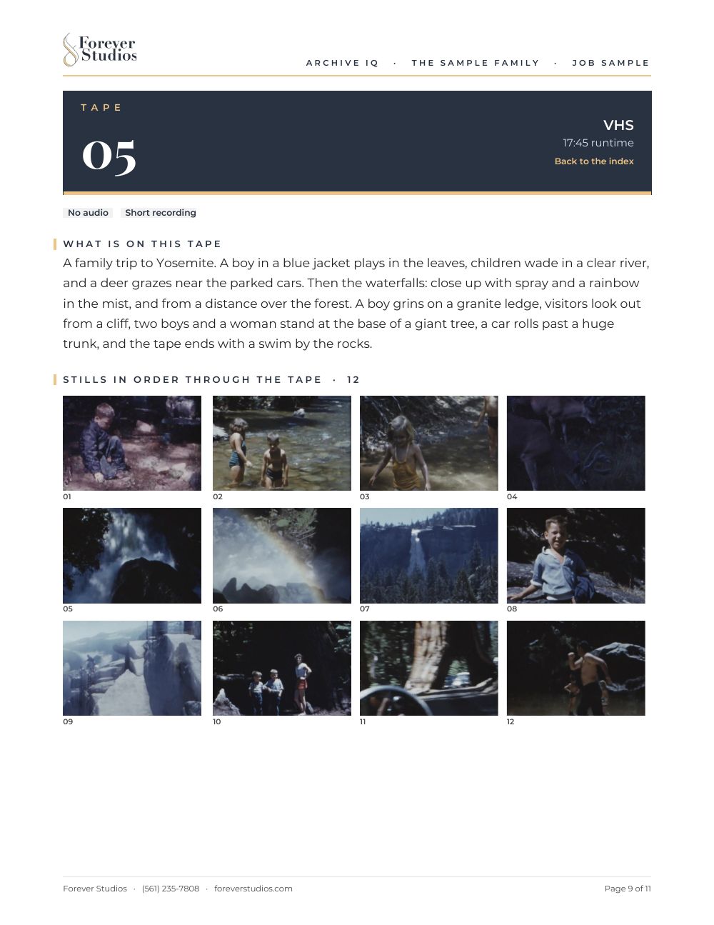 Archive IQ sample report, page 9: Tape 05