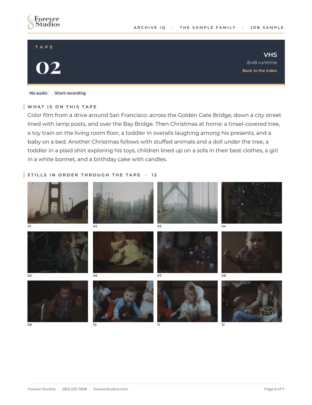 Archive IQ sample report, page 6 of 11: Tape 02