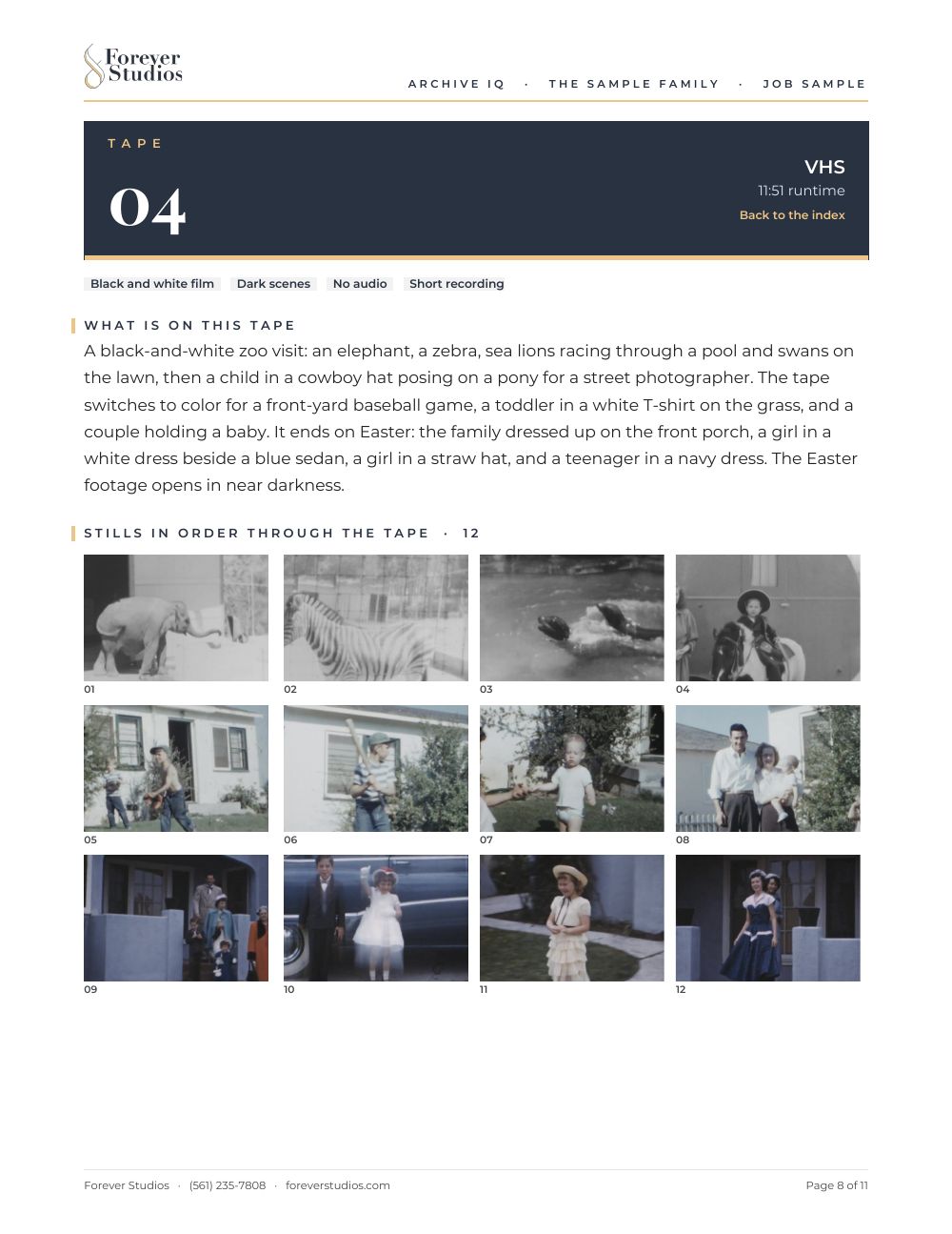 Archive IQ sample report, page 8 of 11: Tape 04