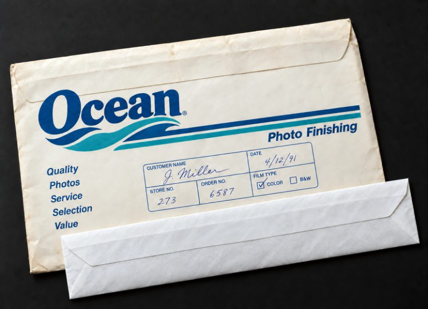 Ocean Photo Finishing envelope from 1991 with color film order