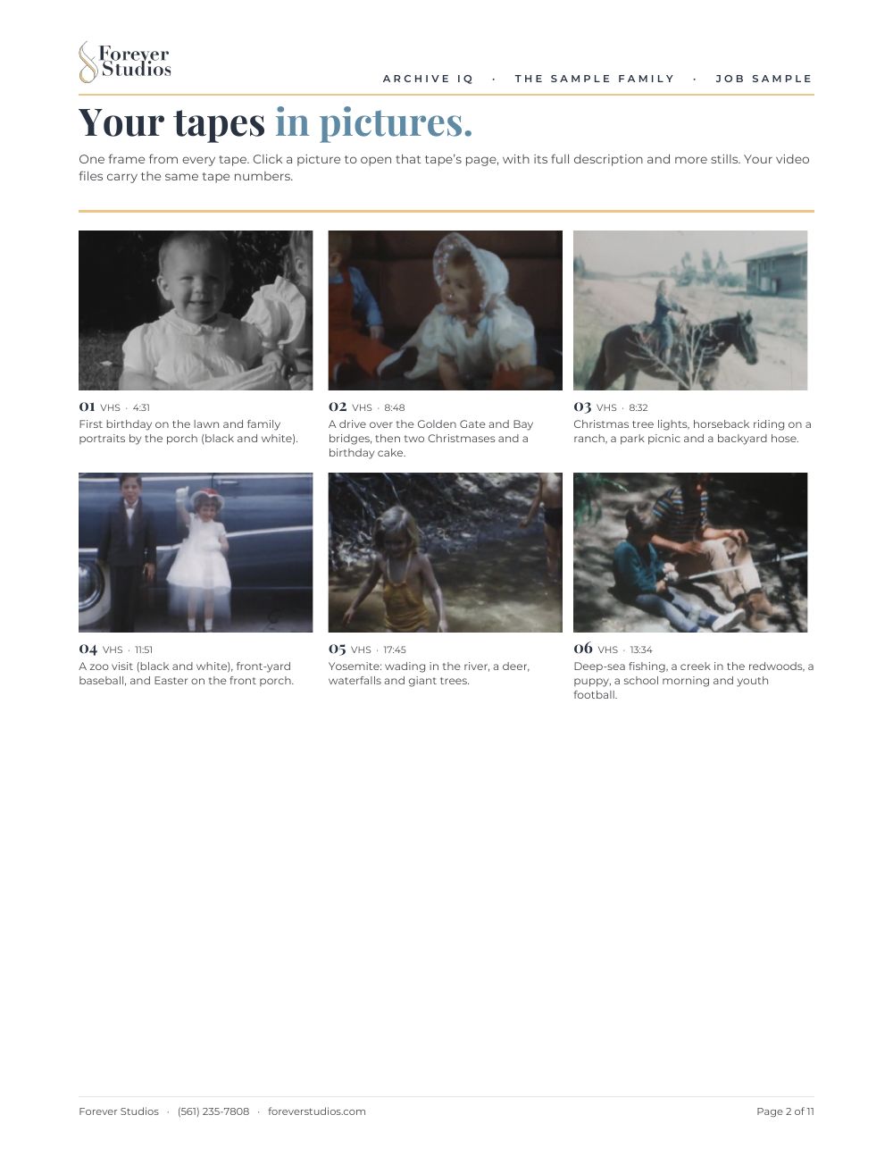 Archive IQ sample report, page 2: Your tapes in pictures