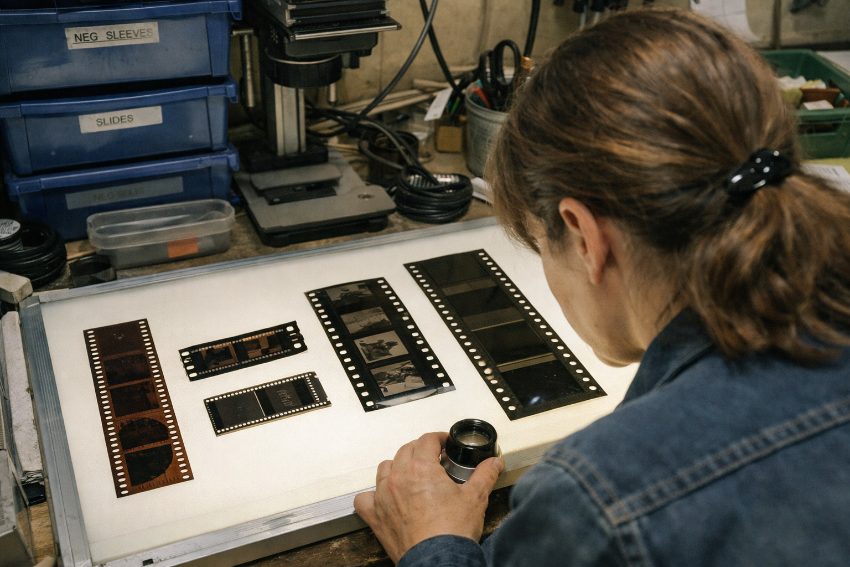 Four common film negative formats 35mm 110 126 and 120 with visible sprocket holes