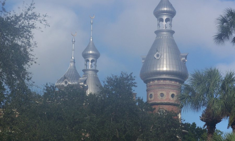 The silver minarets of the former Tampa Bay Hotel, now the Henry B. Plant Museum