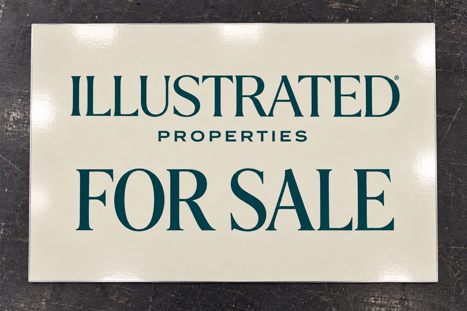 Photo placeholder: Printed sign detail